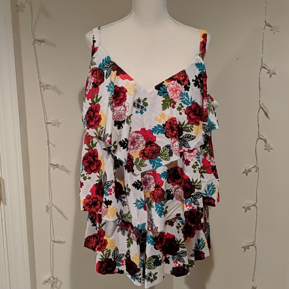 Plus Size Floral Swim Top